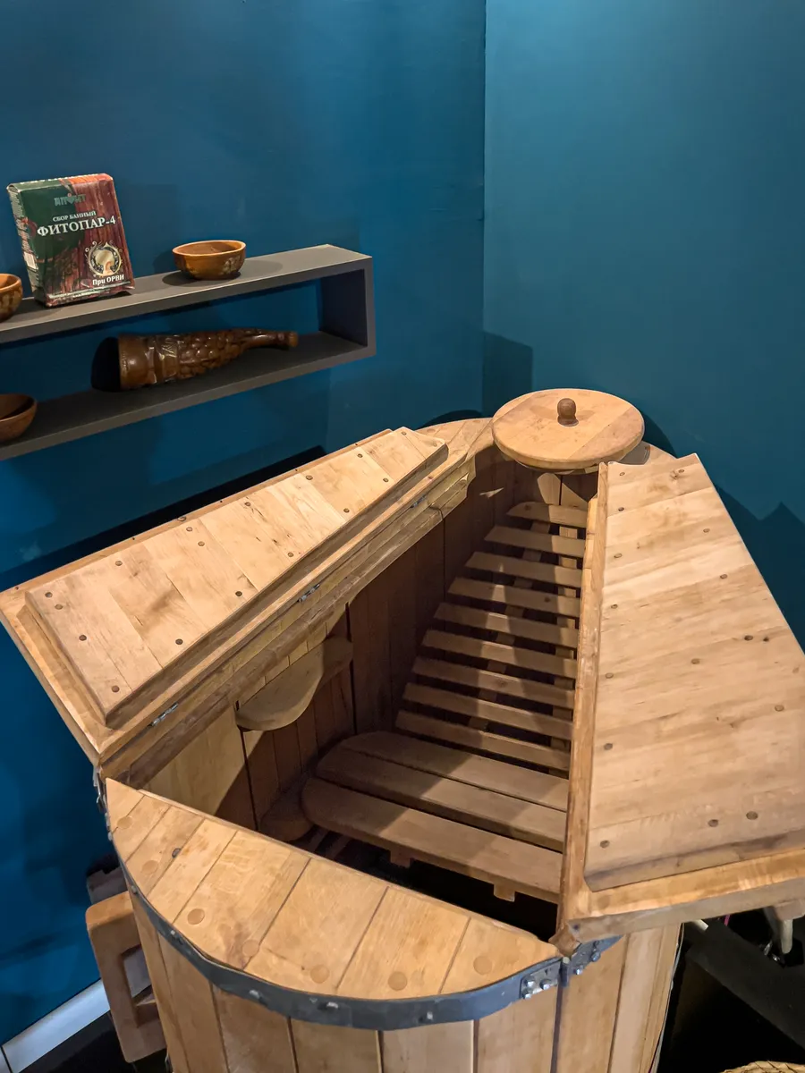 Cedar barrel — spa corner · TO BE Tbilisi
